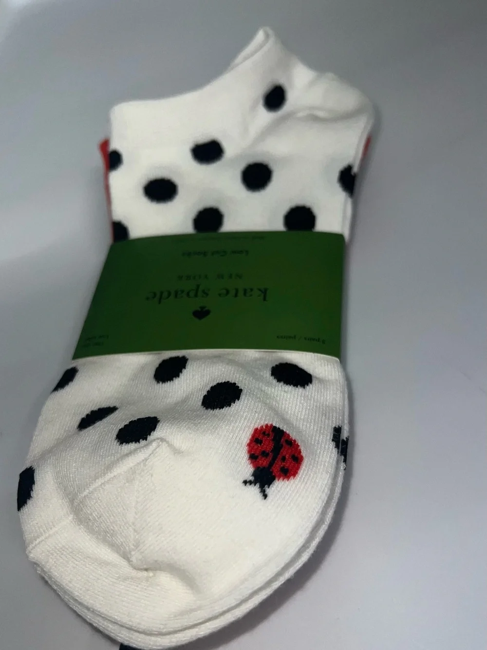 Kate Spade Women's Polka Dot Ladybug Low Cut Socks Pack of 3